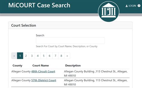 MiCOURT Case Search